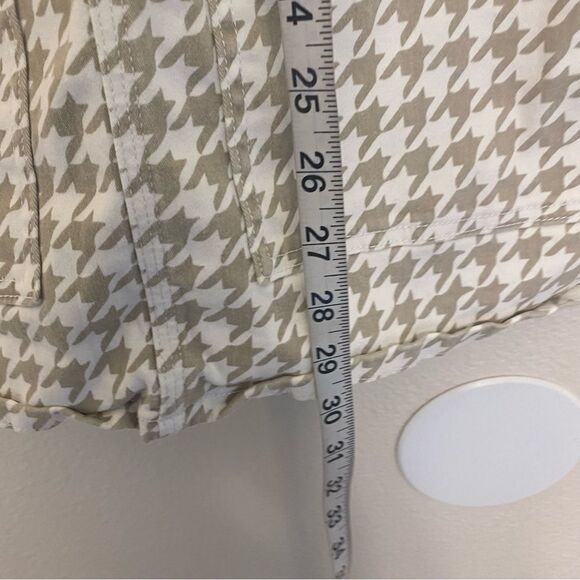 Dickies Bib Overall Dress tan White Houndstooth Print stretch Size Small - Picture 6 of 10
